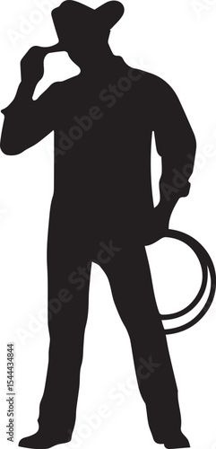 Cowboy Tipping Hat Silhouette
