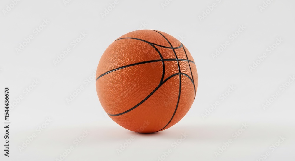 Fototapeta premium Studio Shot Orange Basketball Soft Light. AI Generated