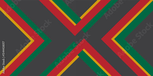 Modern vector overlayed arrows with Lithuanian colors and grey free space for your text, overlayed sheets of paper in the look of the Lithuanian flag, Made in Lithuania.