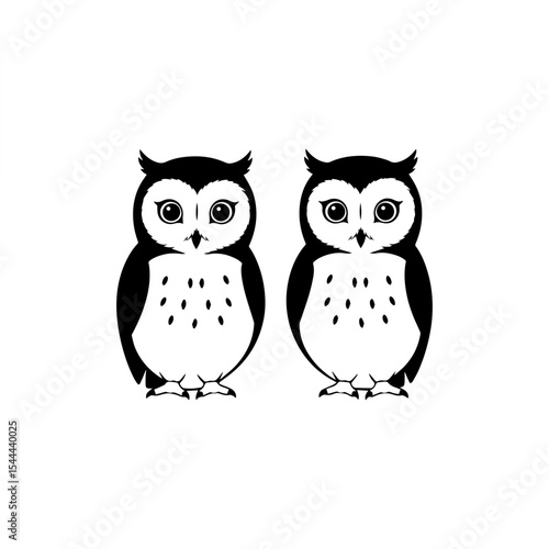 Minimalist Owl Line Art Silhouette