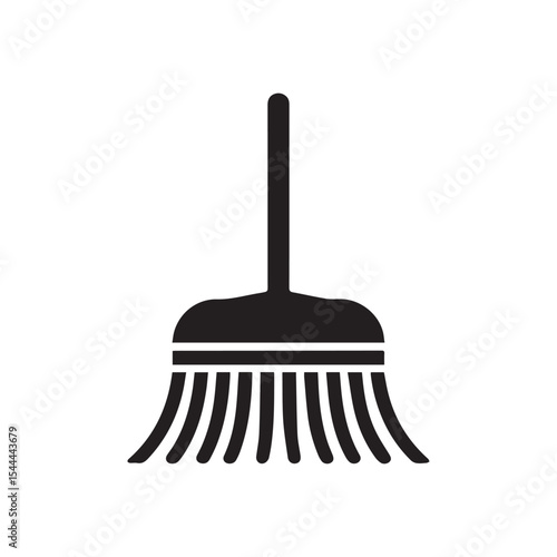Essential Cleaning Broom Silhouette - Household Tidying Tool Icon