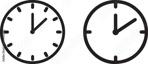 Minimalist Clock Face Icons - Timekeeping and Schedule Management