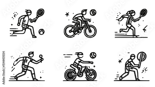 Sport icon set. Containing sports, training, running, athletes and much more. Editable line icons. Vector illustration.
