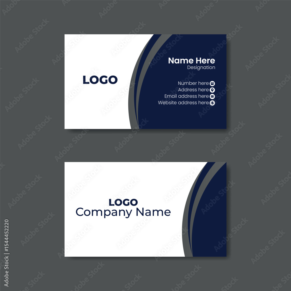 Editable Double sided Modern and Clean Corporate Business Card Design In dark theme Editable Double sided Modern and Clean Corporate Business Card Design In dark theme