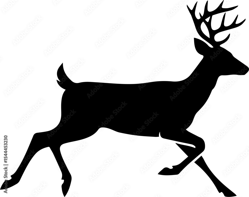 Fototapeta premium Running Stag / Deer Silhouette