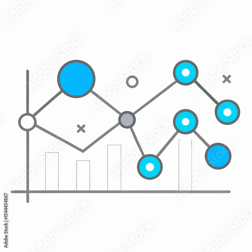 Wallpaper Mural Abstract Network Graph Data Visualization with Connected Nodes and Bar Chart Elements Torontodigital.ca