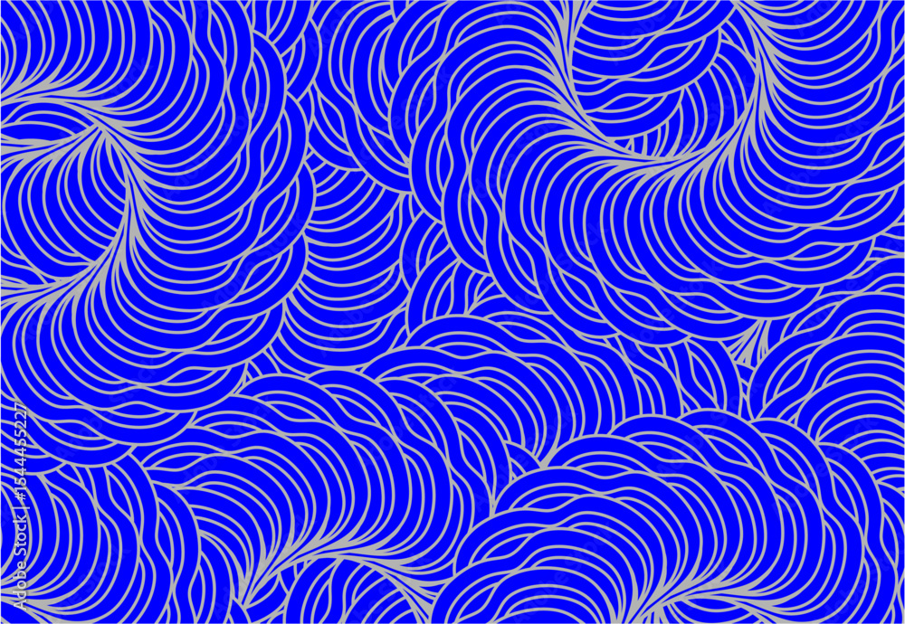 Obraz premium Flower design background, pattern background, design of flowers art vector , flowers texture background , lines design background , round shape background in blue 