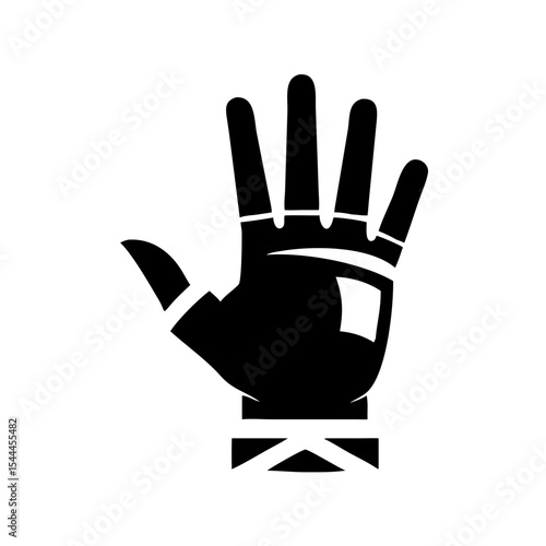 Construction Gloves Icon Open Hand Silhouette Vector Silhouette Flat Icon Design