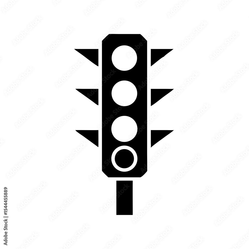 Traffic Light Icon Vertical Signal Light with Three Dots Vector Silhouette Flat Icon Design Traffic Light Icon Vertical Signal Light with Three Dots Vector Silhouette Flat Icon Design