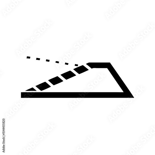 Temporary Footpath Icon Dashed Line Walkway Beside Road Vector Silhouette Flat Icon Design