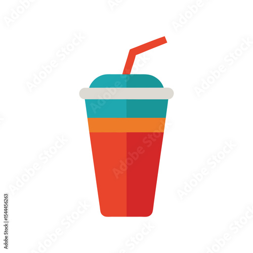 glass of cola with straw