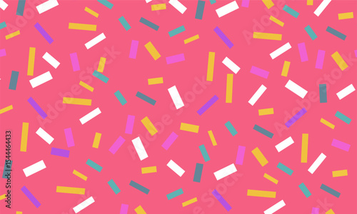 seamless patterns of donut glaze with many decorative sprinkles. Donut sprinkle vector seamless background