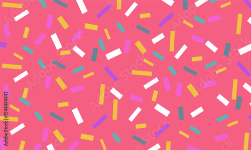 Seamless donut glaze pattern with lots of decorative sprinkles. cream with colorful sprinkles.