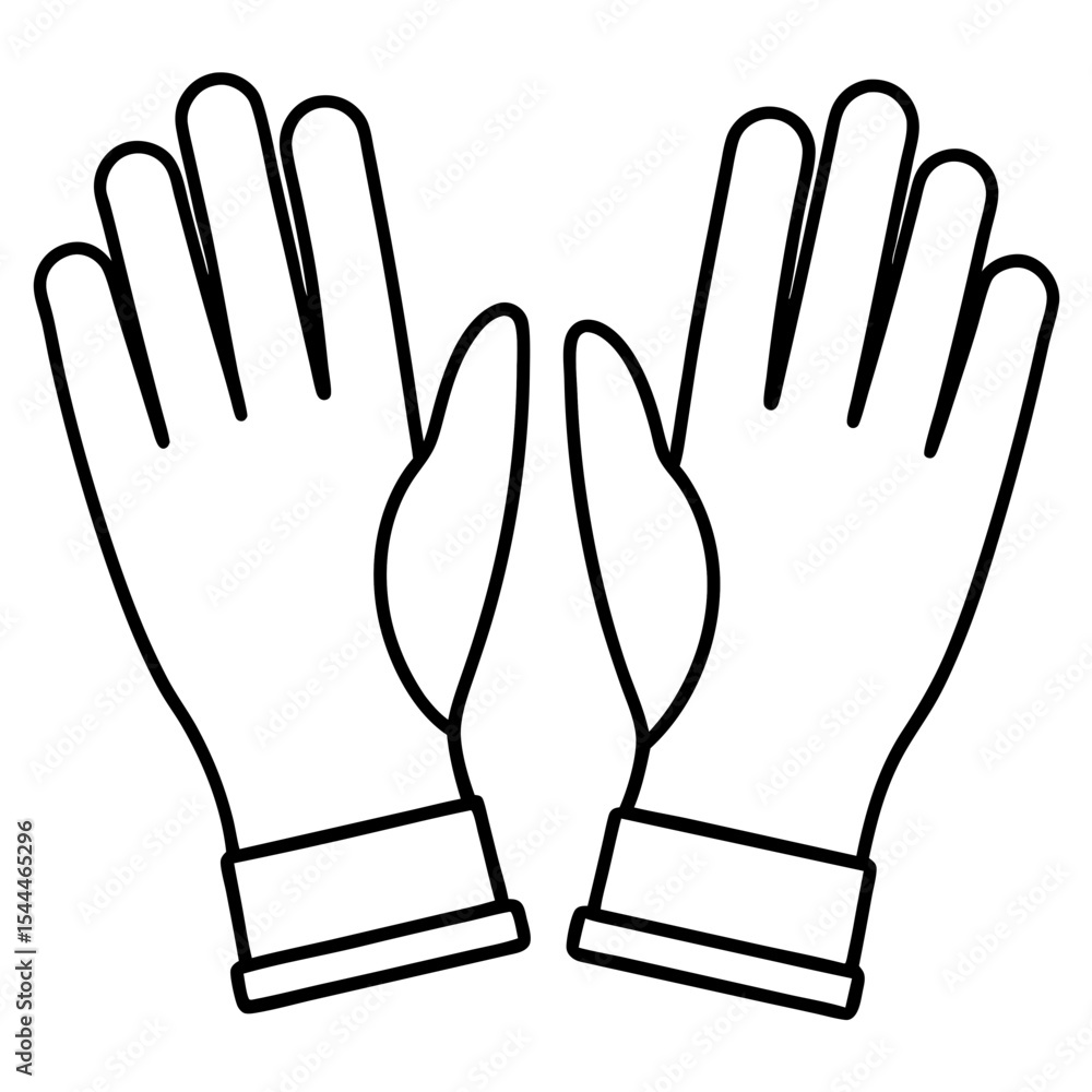 Obraz premium Surgical Gloves Line Art Vector 