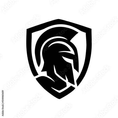 Spartan helmet gladiator warrior logo vector design battle armor character mascot illustration shield graphic drawing concept ancient soldier epic mythology heroic art powerful symbol
