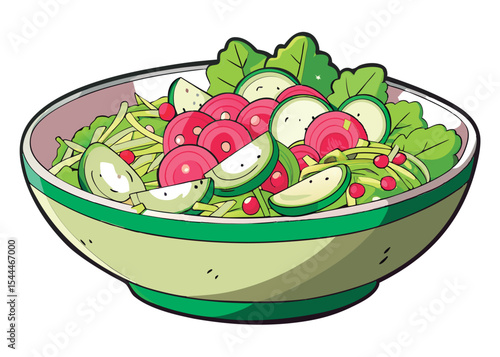 Colorful vegetable salad in a bowl.