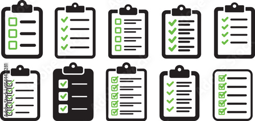 Checklist icons set task management organization planning. eps-10