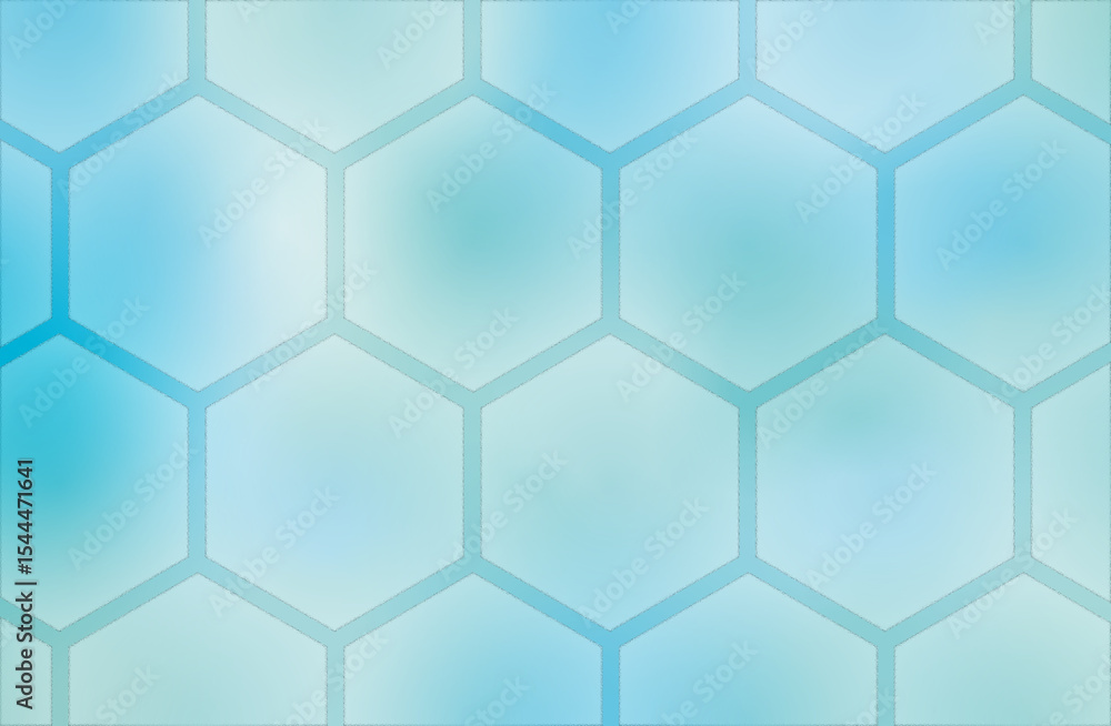 Naklejka premium イラスト素材・六角形と青系グラデーションの背景