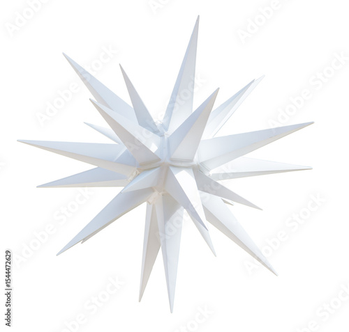 A white star shaped object with a pointy end