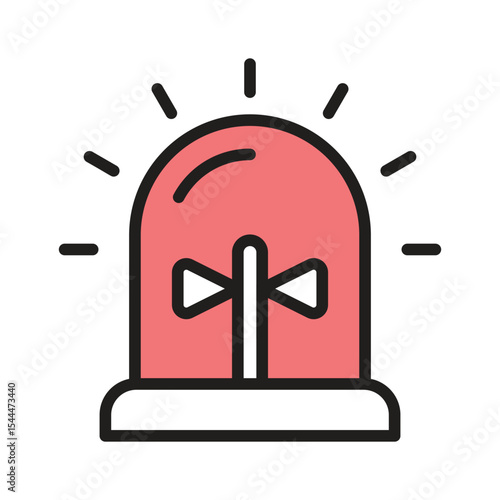 Emergency siren icon creatively designed in line style