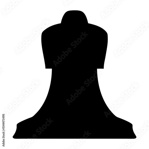 Black bishop chess piece silhouette on white background for graphic design