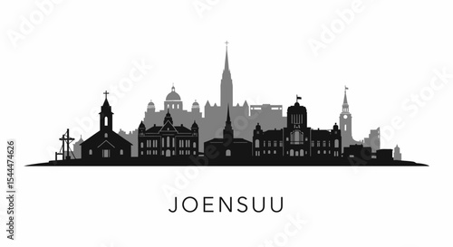Joensuu Finland Skyline with Cityscape Silhouette.