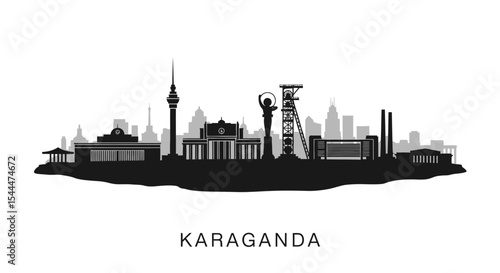 Karaganda Skyline Cityscape Vector.