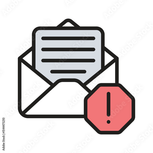 A well designed line style icon showing email scam