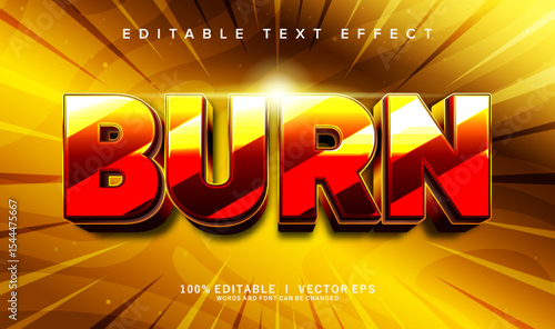  burn vector text effect with modern style design