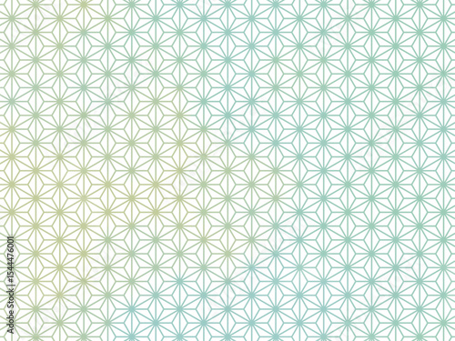 麻の葉文様　３　グリーン系のグラデーションが美しい　背景