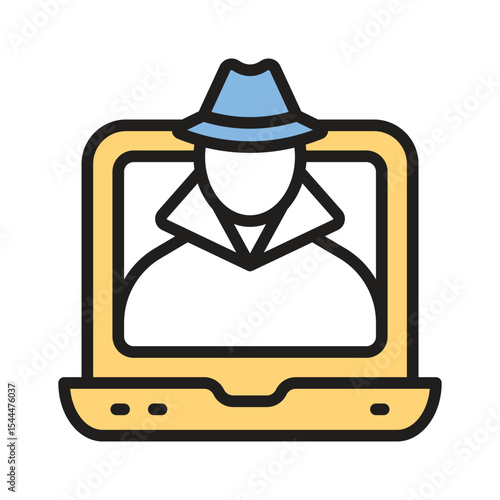 Online hacker line style icon is ready for premium use