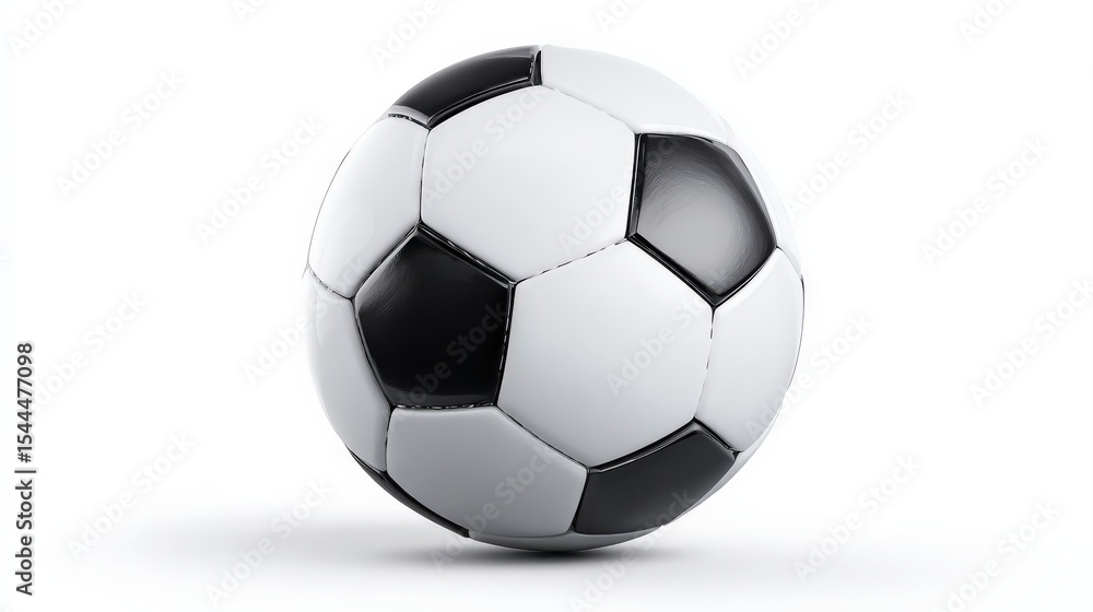 A classic black and white soccer ball isolated on a white background. A classic black and white soccer ball isolated on a white background.