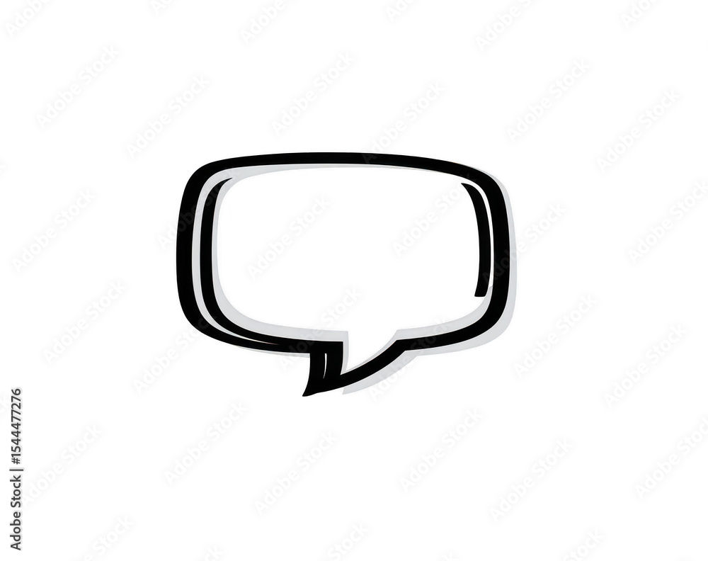 Naklejka premium Simple, hand-drawn speech bubble graphic