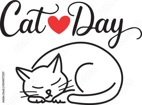 international Cat Day Silhouette Vector Design