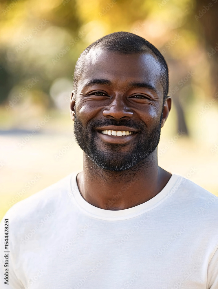 Portrait of a happy, smiling Black man enjoying a sunny day outside. Portrait of a happy, smiling Black man enjoying a sunny day outside.