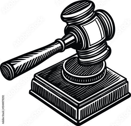 Gavel Illustration  Justice, Law, and Order Symbol