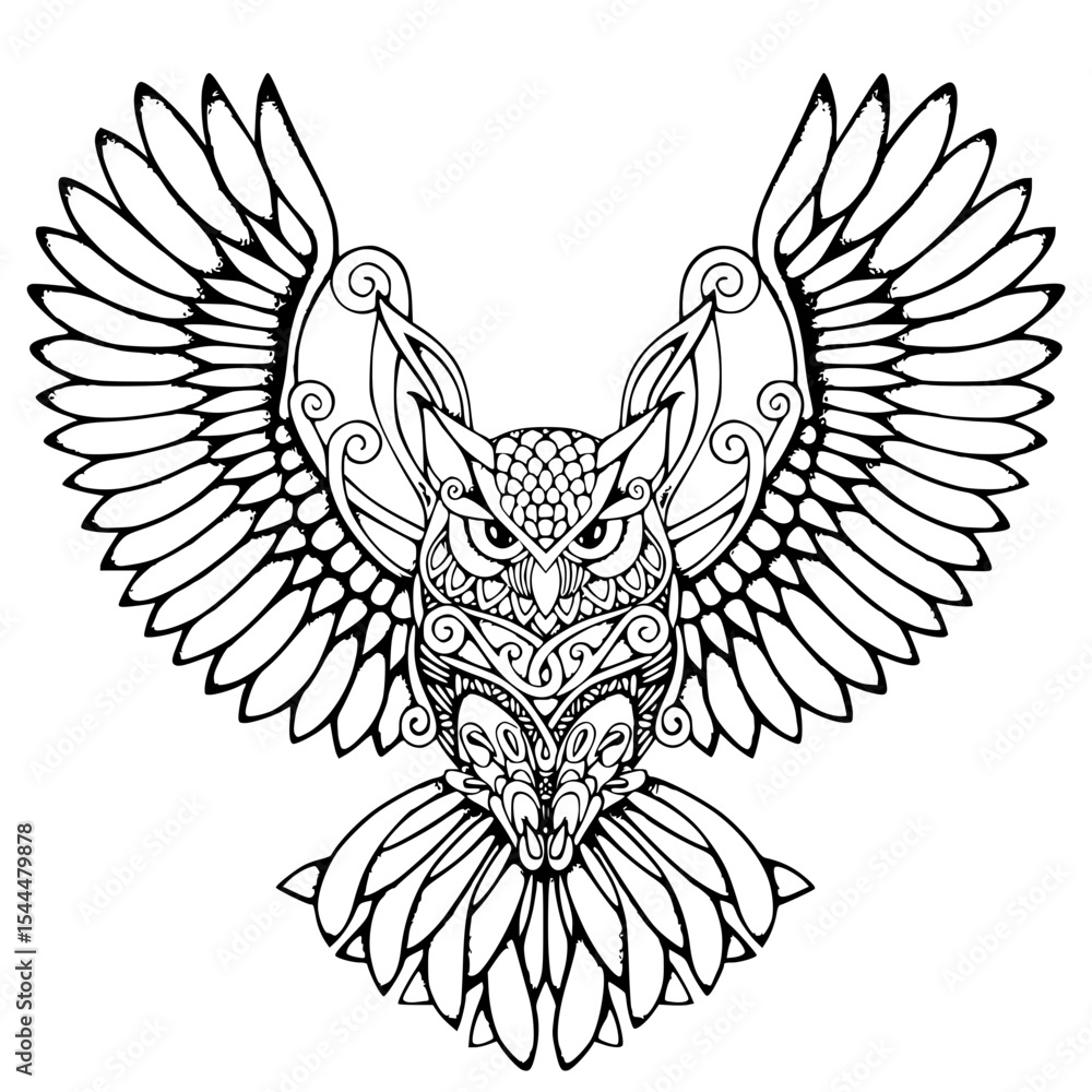 Fototapeta premium owl with wings