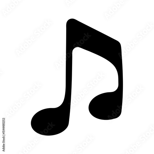 A Silhouette of a Music Note on White Background for Composers