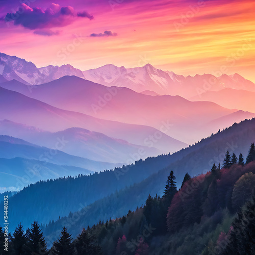 sunrise in the mountains