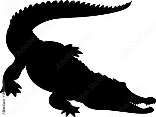 Crocodile silhouette, crocodile silhouette vector art, alligator black and white silhouette illustration
By Silhouettify 