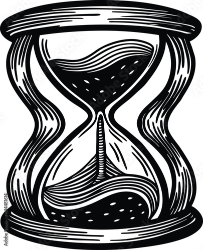 Vintage Hourglass Time, Sands, Ephemeral, Antique, Illustration