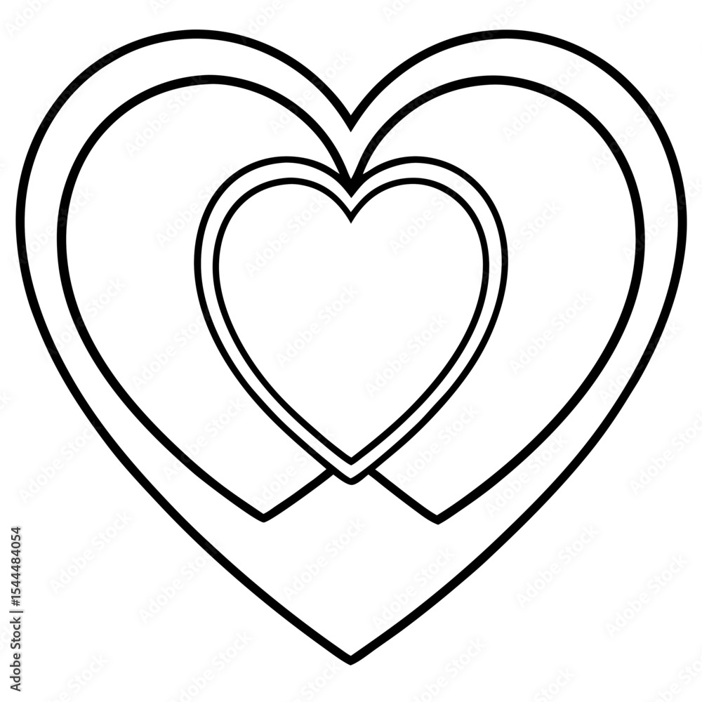 Minimal Double Heart Outline Minimal Double Heart Outline