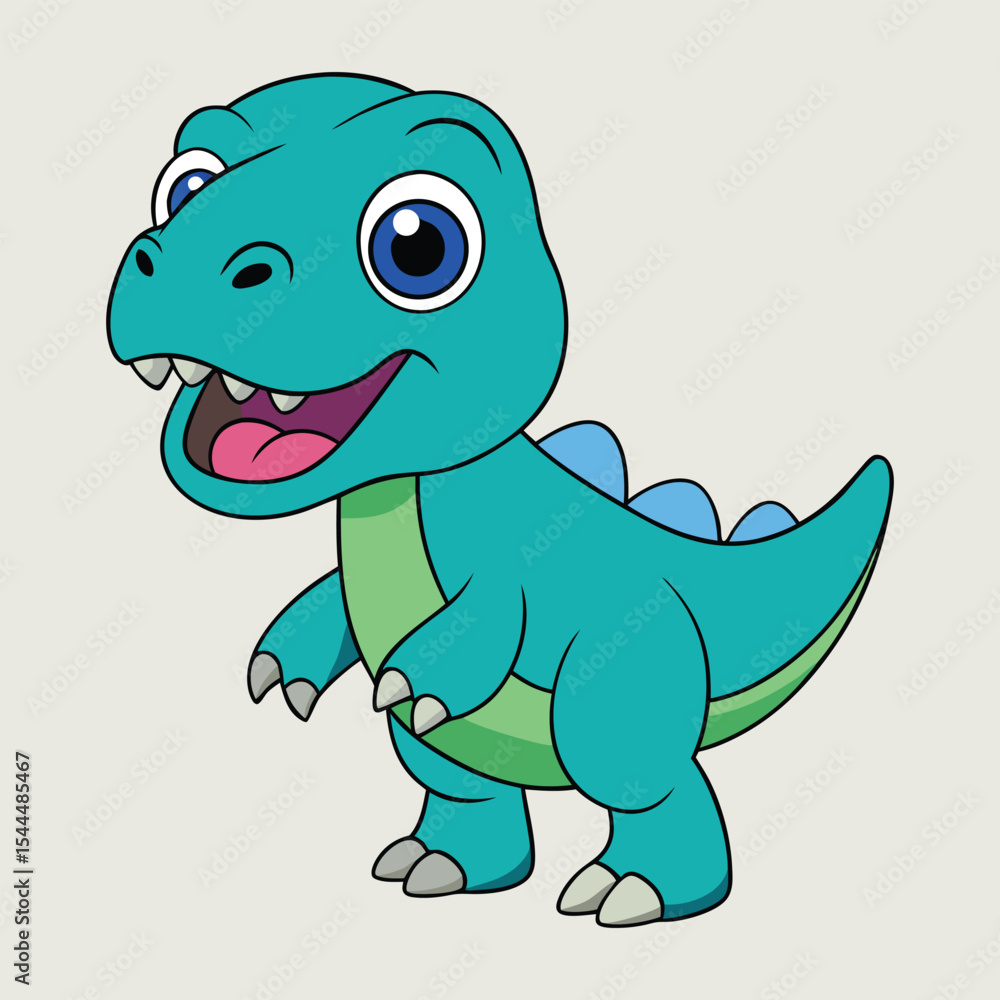Fototapeta premium Vector illustration of adorable cartoon dinosaur