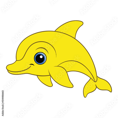Golden Dolphin Vector Illustration