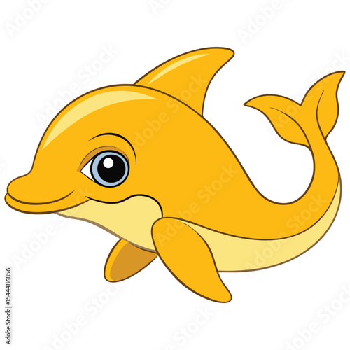 Golden Dolphin Vector Illustration
