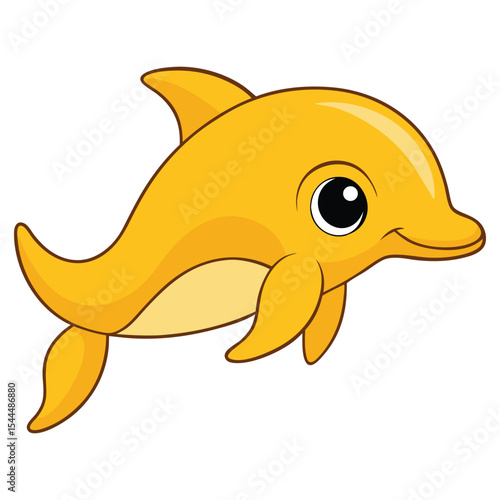 Golden Dolphin Vector Illustration