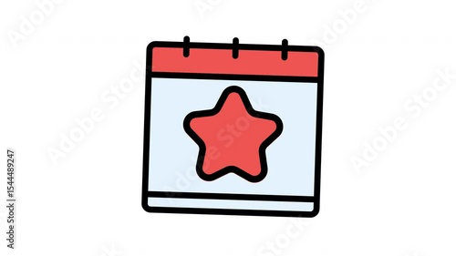 Event animated icon in filled line style with alpha channel. Perfect for project and Explainer Video