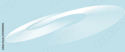 Modern abstract background. Glossy white gradient circle lines. Minimal geometric pattern. Simple graphic elements. Futuristic concept.