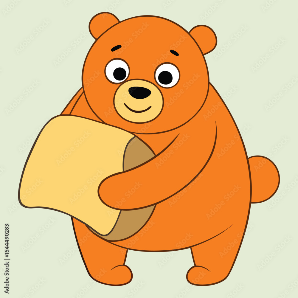 Fototapeta premium Cute bear holding a pillow cartoon vector illustration.
