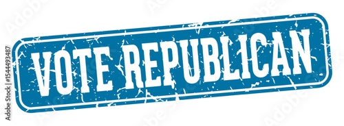vote republican rectangular sign. vote republican stamp